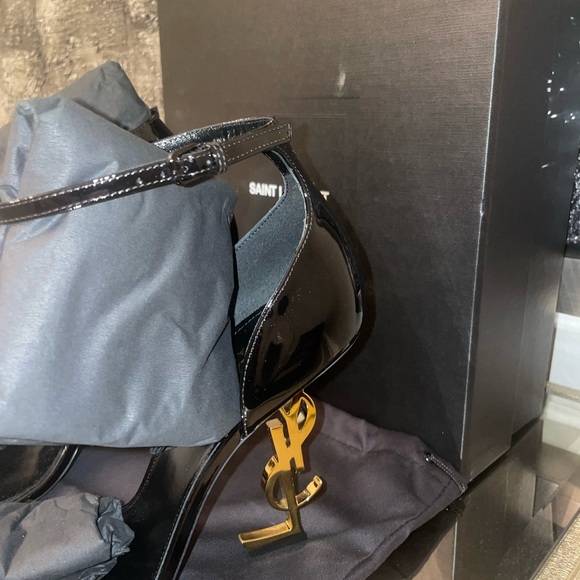 Opyum YSL Logo-Heel Sandals with Golden Hardware - Picture 2 of 9